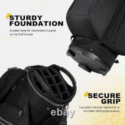 15 Way Golf Cart Bag with Handles and Rain Cover