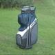 15-way Premium T-lock Golf Cart Bag With Handles & Rain Hood (blue/gray/white)