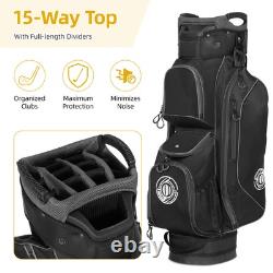 15 Way Top Golf Cart Bag Lightweight Club Cart Bags with Full-length Dividers