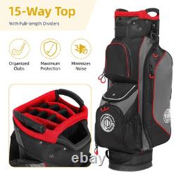 15 Way Top Golf Cart Bag Lightweight Club Cart Bags with Full-length Dividers