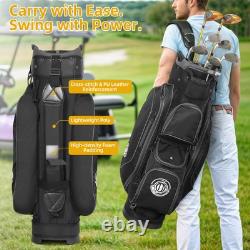 15 Way Top Golf Cart Bag Lightweight Club Cart Bags with Full-length Dividers