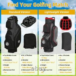 15 Way Top Golf Cart Bag Lightweight Club Cart Bags with Full-length Dividers