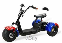 2000W 60V 20AH GOLF Cart Electric Mobility Scooter 3 Wheel Trike with Bag Holder