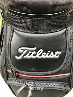 2019 Titleist Midsize Black Golf Tour Staff Cart Bag, Rainhood & Strap, 8/10
