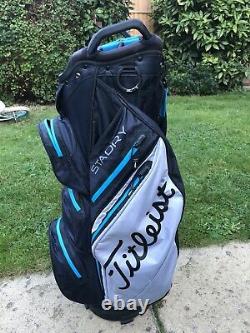 2020 Titleist StaDry 14 Waterproof Golf Cart Bag, Rainhood & Strap, 1 broken zip