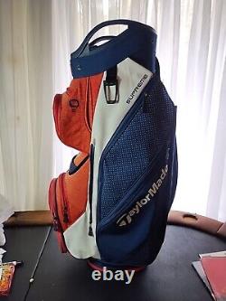 2022 Taylormade Supreme Cart Bag 14 Way Red/White/Blue Taylormade Golf Bag
