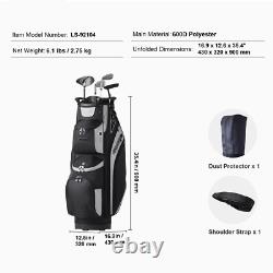 36 Golf Cart Bag 14 Way Organizer Divider Top Multiple Pockets Pick Color