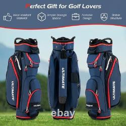 9.5 Inch Golf Cart Bag with 14 Way Dividers Top Organizer-Navy Color Navy