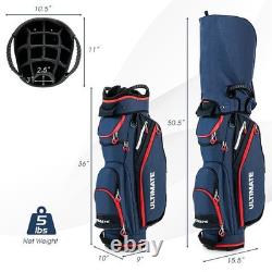 9.5 Inch Golf Cart Bag with 14 Way Dividers Top Organizer-Navy Color Navy