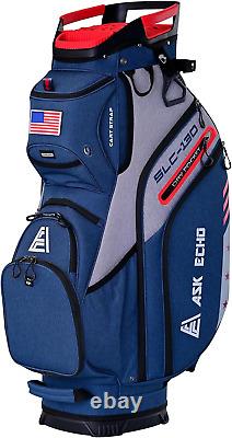 ASK ECHO 2024 SLC-130 Golf Cart Bag with 15 Way Full Length Dividers Top, Premiu