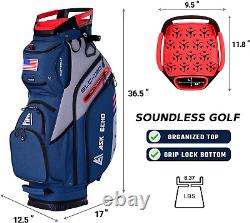 ASK ECHO 2024 SLC-130 Golf Cart Bag with 15 Way Full Length Dividers Top, Premiu