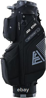 ASK ECHO 2024 T-Lock Golf Cart Bag with 14 Way Organizer Divider Top, Premium Ca