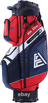 ASK ECHO T-Lock Golf Cart Bag with 14 Way Organizer Divider Top, Premium Cart Ba