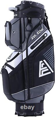 ASK ECHO T-Lock Golf Cart Bag with 14 Way Organizer Divider Top, Premium Cart Ba