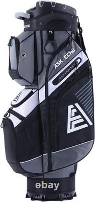 ASK ECHO T-Lock Golf Cart Bag with 14 Way Organizer Divider Top, Premium Cart Ba
