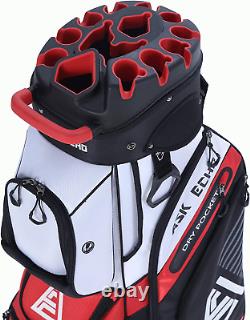 ASK ECHO T-Lock Golf Cart Bag with 14 Way Organizer Divider Top, Premium Cart Ba