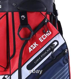 ASK ECHO T-Lock Golf Cart Bag with 14 Way Organizer Divider Top, Premium Cart Ba