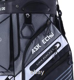 ASK ECHO T-Lock Golf Cart Bag with 14 Way Organizer Divider Top, Premium Cart Ba