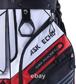 ASK ECHO T-Lock Golf Cart Bag with 14 Way Organizer Divider Top, Premium Cart Ba