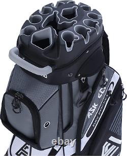 ASK ECHO T-Lock Golf Cart Bag with 14 Way Organizer Divider Top, Premium Cart Ba