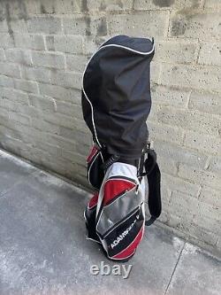 Adams Idea Golf Cart Bag 7-Way Carry Bag with Rain Cover Red/Black USED