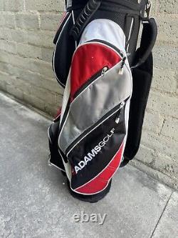 Adams Idea Golf Cart Bag 7-Way Carry Bag with Rain Cover Red/Black USED