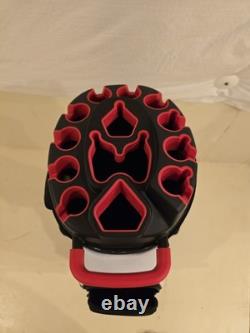 Ask Echo T-Lock 2.0 14-Way Cart Golf Bag Red/Black/White with rain cover