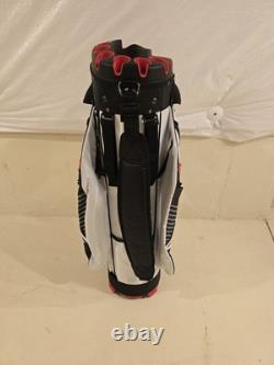 Ask Echo T-Lock 2.0 14-Way Cart Golf Bag Red/Black/White with rain cover