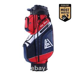 Ask Echo T-Lock 2.0 14-Way Cart Golf Bag Red/Blue/White NEW Ask Echo T-Lock 2.0 14-Way Cart Golf Bag Red/Blue/White NEW