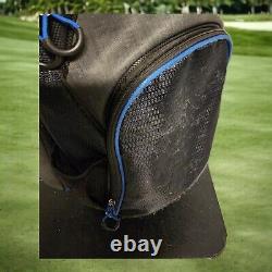 BAG BOY 14-Way Divider Golf Cart Bag with Cover Black & Blue with Rain Hood