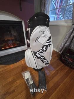 BNOS Callaway Solaire Golf Bag Black White Trim 9 Way Divider Rain Hood