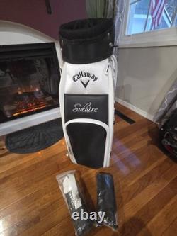 BNOS Callaway Solaire Golf Bag Black White Trim 9 Way Divider Rain Hood
