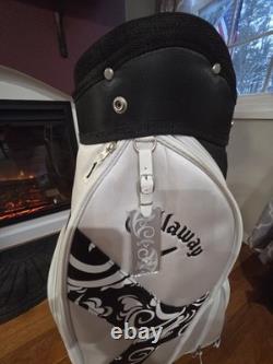 BNOS Callaway Solaire Golf Bag Black White Trim 9 Way Divider Rain Hood