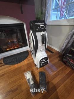 BNOS Callaway Solaire Golf Bag Black White Trim 9 Way Divider Rain Hood