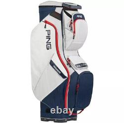 BRAND NEW WITH TAGS Ping Traverse Cart Bag Platinum/Navy/Red/White 14-Way-Top