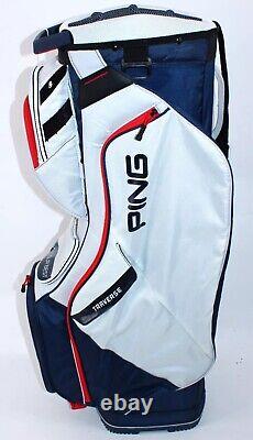 BRAND NEW WITH TAGS Ping Traverse Cart Bag Platinum/Navy/Red/White 14-Way-Top