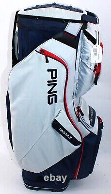 BRAND NEW WITH TAGS Ping Traverse Cart Bag Platinum/Navy/Red/White 14-Way-Top