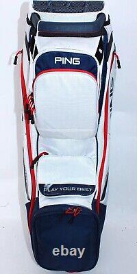 BRAND NEW WITH TAGS Ping Traverse Cart Bag Platinum/Navy/Red/White 14-Way-Top