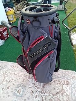 Bag Boy 2023 Revolver XP Golf Cart Bag-Charcoal/Black/Red, 14 Way Rotating Top