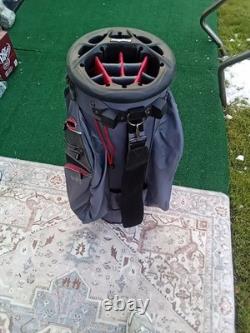 Bag Boy 2023 Revolver XP Golf Cart Bag-Charcoal/Black/Red, 14 Way Rotating Top