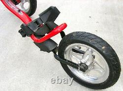 Bag Boy EXPRESS 3-Wheel RED Push / Pull Golf Cart with Air Pump Very Good