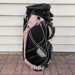 BagBoy Grip-Lok Swivel 14 Club Golf Cart Bag Black Pink White 14 Way