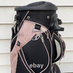 BagBoy Grip-Lok Swivel 14 Club Golf Cart Bag Black Pink White 14 Way