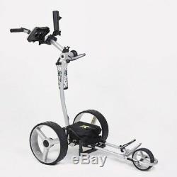 Bat Caddy X4 Classic Manual Electric Golf Bag Cart Silver-12V 35/36Ah Battery