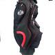 Bennington Golf Cart Bag Women's 15 Way With Rain Cover Black White Polka Dot Red