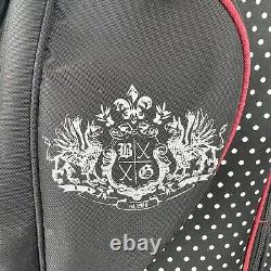 Bennington Golf Cart Bag Women's 15 Way with Rain Cover Black White Polka Dot Red