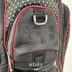 Bennington Golf Cart Bag Women's 15 Way with Rain Cover Black White Polka Dot Red