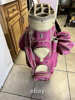 Bennington Golf Ladies Cart Bag Fuscia 14 Way Top With Hood, Good