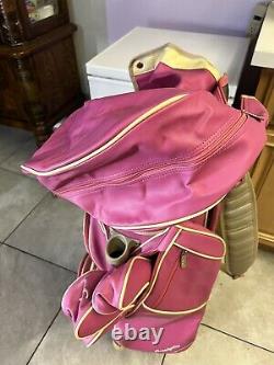 Bennington Golf Ladies Cart Bag Fuscia 14 Way Top With Hood, Good