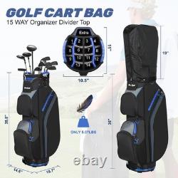 Beutyal 15-Way Organizer Golf Cart Bag Lightweight Club Bags with Rain Cover